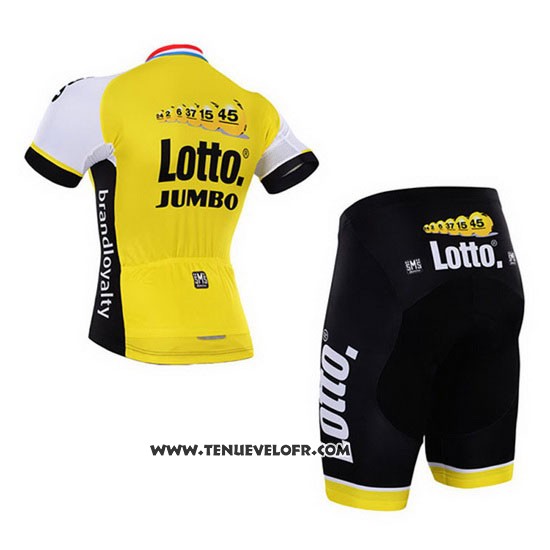 2016 Maillot Ciclismo Lotto NL Jumbo Blanc et Jaune Manches Courtes et Cuissard